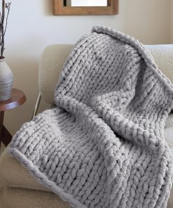 Alternative view of Jumbo Chunky Yarn for Hand Knitting - Super Thick Chenille Chunky Yarn for Crocheting - Extra Soft Bulky Fluffy Blanket Big Yarn 8 Jumbo Pack (26yds.8 oz Each Skein) Light Grey